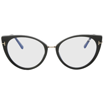 Tom Ford Blue Light Block With Grey Clip-On Cat Eye Ladies Eyeglasses ...
