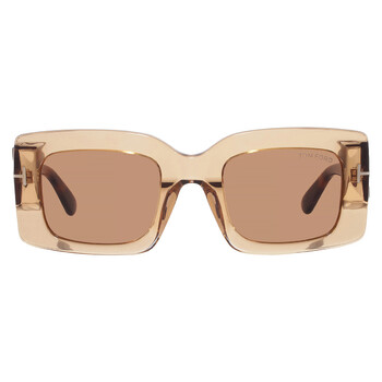 Brown Rectangular Ladies Sunglasses FT1188 45E 50