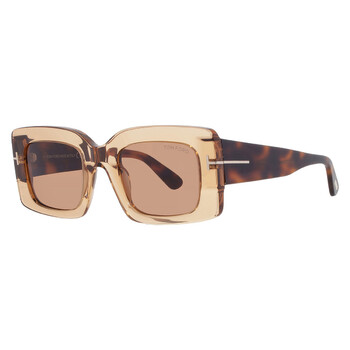 Brown Rectangular Ladies Sunglasses FT1188 45E 50