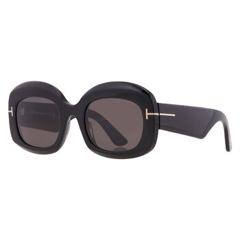 Tom Ford Smoke Oval Unisex Sunglasses FT1212 01A 48  display picture 2