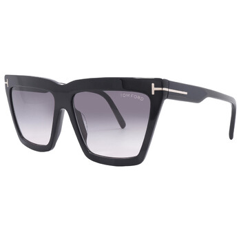 Tom Ford Wyatt Grey Gradient Cat Eye Ladies Sunglasses FT0871 01B