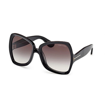 Tom Ford JERRY Brown Gradient Irregular Ladies Sunglasses FT1222
