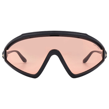 TOMFORD ロナシルトフレムサンクラス FT1121 05A Tom Ford Lorna Light Brown Mirror Shield Men's Sunglasses