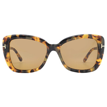 Tom Ford Esme Brown Square Ladies Sunglasses FT1157 52J 50  display picture 2