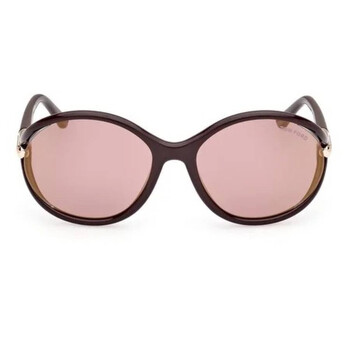 New! Tom Ford FT1034 52F Hanley Women Tortoiseshell Sunglasses with Pink Lenses Tom Ford Hanley TF1034 Sunglasses | Dark Havana main image 4