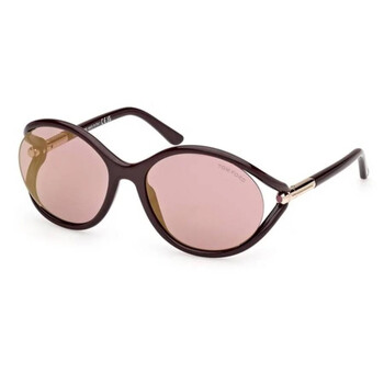 Melody Brown Mirror Oval Ladies Sunglasses FT1090 48Z 59