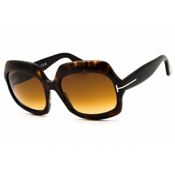 Tom Ford JERRY Brown Gradient Irregular Ladies Sunglasses FT1222