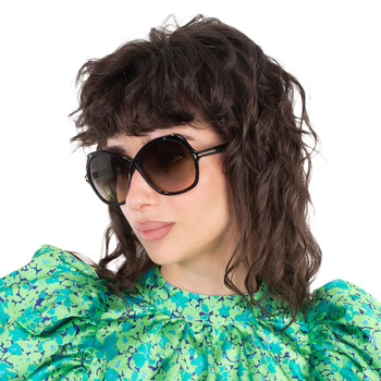 Rosemin Smoke Gradient Butterfly Ladies Sunglasses FT1013 01B 64