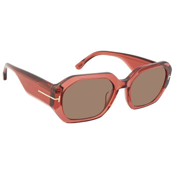 Veronique Brown Geometric Men's Sunglasses FT0917 72E 55