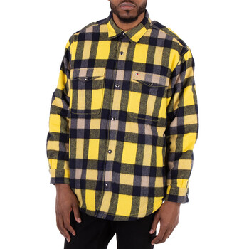Burberry Ombre Check EKD Wool Shirt, Size Large 8082500