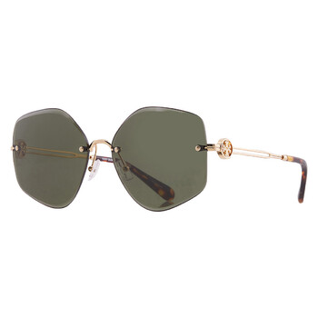 Miller Dark Green Irregular Ladies Sunglasses TY6111 334371 58