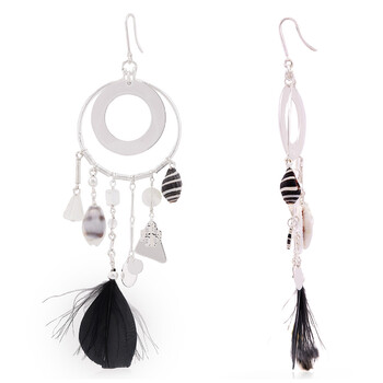 Natural Feather Galaxy Hoop Earring
