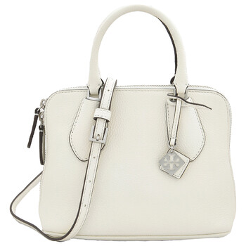 White Pebbled Leather Mini Swing Satchel