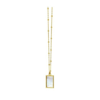 Tresorra 14K Yellow Gold Onyx Geometric Rectangle Pendant Necklace ...