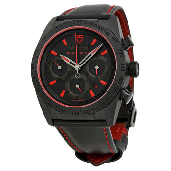 Fastrider Blackshield Chronograph Black Dial Black Leather Men's Watch 42000CR-BKLS