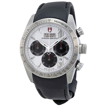 Fastrider Chronograph White Dial Black Leather Watch 42000-WSBKLS