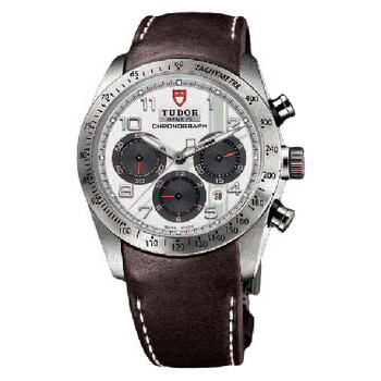 Fastrider White Dial Chronograph Brown Leather Men's Watch 42000-WABRLS