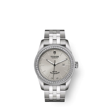 Glamour Date Automatic Diamond Silver Dial Ladies Watch 53020-0004