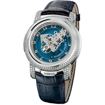 Freak 28'800 V/h Diamond Heart Blue Set With Diamonds Dial Leather Strap Automatic Men's Watch 029-80 Freak 28'800 V/h Diamond Heart Blue Set With Diamonds Dial Leather Strap Automatic Men's Watch 029-80
