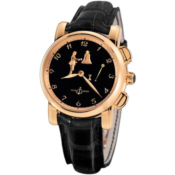 Hour Striker Black Dial 18kt Rose Gold Black Leather Men's Watch 6106-103-E2 6106-103/e2 Hour Striker Black Dial 18kt Rose Gold Black Leather Men's Watch 6106-103-E2 6106-103/e2