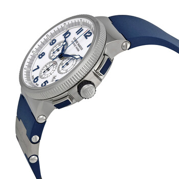 Marine Chronograph White Dial Blue Rubber Men's Watch 15031503-60
