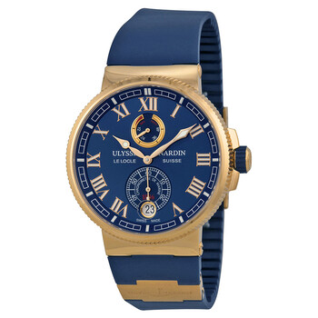 Marine Chronometer Blue Dial 18kt Rose Gold Men's Watch 1186-126-3-43