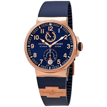 Marine Chronometer Manufacture Blue Dial Blue Rubber Men's Watch 11861263/63 Marine Chronometer Manufacture Blue Dial Blue Rubber Men's Watch 11861263/63