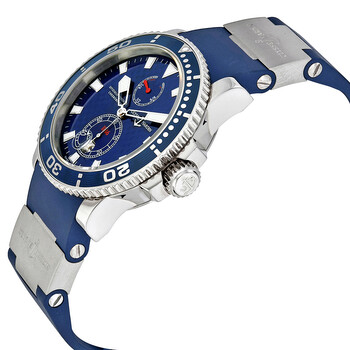 Maxi Marine Blue Dial  Rubber / White Gold Men's Watch 260323A