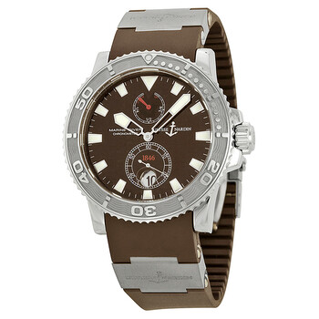 Maxi Marine Diver Brown Dial Brown Rubber Men's Watch 263-33-3-95