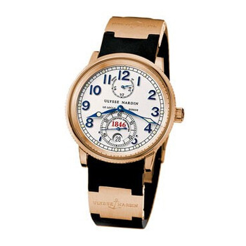 White Dial 18kt Rose Gold Black Rubber Automatic Men's Watch 266-77-3