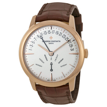 Patrimony Contemporary Silver Dial Brown Leather Men's Watch
