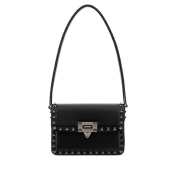 Garavani Black Leather Rockstud23 Shoulder Bag 4W2B0M42QYV 0NO Garavani Black Leather Rockstud23 Shoulder Bag 4W2B0M42QYV 0NO