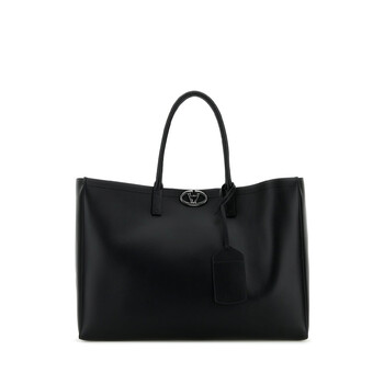Garavani Black Leather Vlogo Shopping Bag 5Y0B0C93JHH_0NO