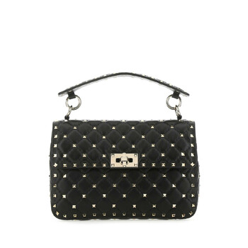 Garavani Black Nappa Leather Medium Rockstud Spike Handbag