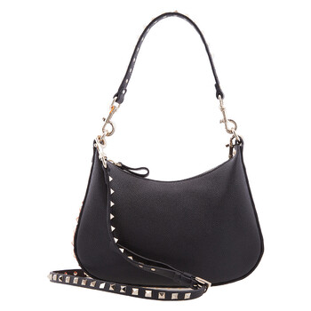 ショルダーバッグ・ポシェット VALENTINO BLACK LEATHER VLOGO SIGNATURE SHOULDER BAG Valentino Garavani VLogo Signature Shoulder Bag