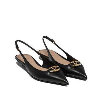 Valentino Garavani Ladies Black Vlogo Calfskin Slingback - Main Image