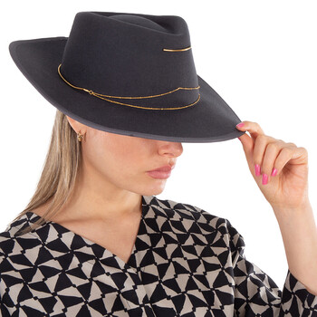 Anna Draped Chain Merino Wool Fedora