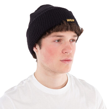 Gaston Wool Beanie W / 14K-Gold Plated Brass Logo