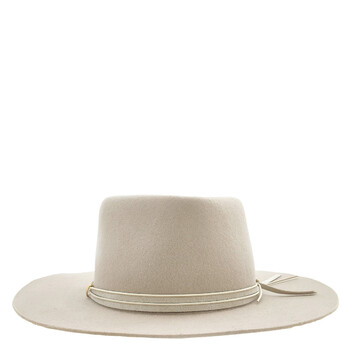 India Wool Felt Fedora Hat In Ivory