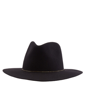 Ladies Black Basile Bead Embellished Hat