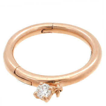 Ladies Stardust Single Pink Gold And Diamond Hoop Earring, Size S OS2R1-01