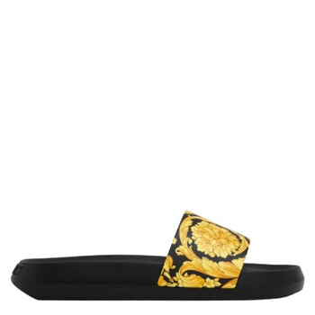 VERSACE 
Barocco Print Rubber Slippers, Brand Size 40 (US Size 7 ) Versace Jeans Couture Mens Electric Blue Baroque Print Pool  main image 4