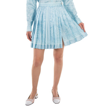 Barocco Print Silk Mini Skirt