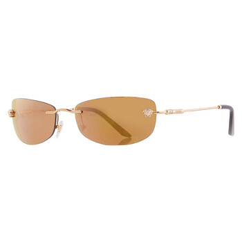 Bronze Mirror Gold Rectangular Men's Sunglasses VE2279 10027I 60