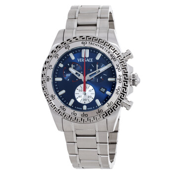 Versace V-Chrono Chronograph Quartz Blue Dial Men display picture 3