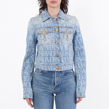 Denim Long-Sleeve Cropped Jacket, Brand Size 36 ( US Size 0 ) 1009167-1A06237-1D190
