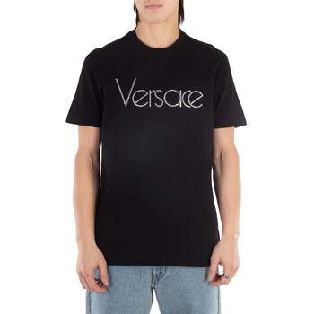 VERSACE ミラノ スタンプ クロップ Tシャツ ブラック VERSACE ミラノ スタンプ クロップ Tシャツ ブラック (VERSACE/T