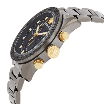 Greca Dome Chronograph Quartz Black Dial Men's Watch VE6K00623