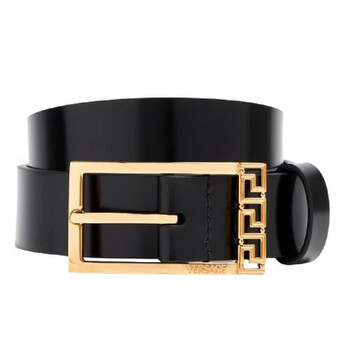Versace Greca Goddess Buckle Leather Belt, Size 105 1015105 