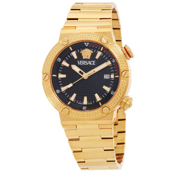 Greca Logo Quartz Black Dial Men's Watch VE8G00624